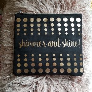 NWT Black and rosegold pouch